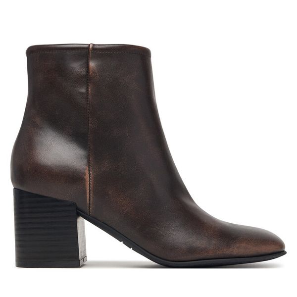 Botki Guess. Brązowe botki Guess, z aplikacjami, bez obcasa, na słupku, bez zapięcia. Za 494.99 zł.