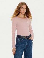 Tommy Hilfiger Bluzka WW0WW38869 Różowy Slim Fit. Czerwone bluzki Tommy Hilfiger, l, bez wzorów, z wiskozy, bez kołnierzyka, bez ramiączek. Za 199.99 zł.