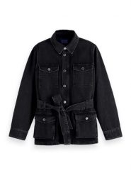 Scotch & Soda Kurtka dżinsowa w kolorze czarnym rozmiar: S. Czarne kurtki Scotch & Soda, s, bez wzorów, z bawełny, bez kaptura. Za 180.49 zł.