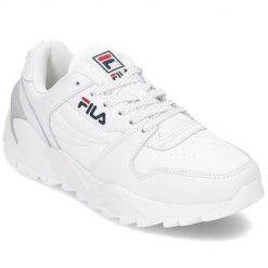 Buty do chodzenia damskie Fila 10106211FG. Białe buty treningowe Fila, bez wzorów, z materiału, bez zapięcia, trekkingowe. Za 249.99 zł.