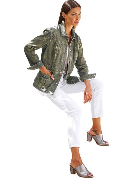 Heine Kurtka przejściowa w kolorze zielonym rozmiar: 40. Zielone kurtki Heine, bez wzorów, bez kaptura. Za 113.63 zł.