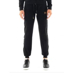 Spodnie dresowe z bawełna z sznurek regulacyjny na co dzień. Czarne spodnie dresowe LEONE 1947 APPAREL, bez wzorów, z bawełny, na fitness i siłownię. W wyprzedaży za 151.56 zł.