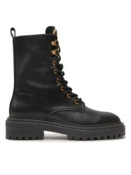 TWINSET Trapery 242TCP072 Czarny. Czarne traperki Twinset, bez wzorów, ze skóry, bez obcasa, bez zapięcia. Za 1,099.00 zł.