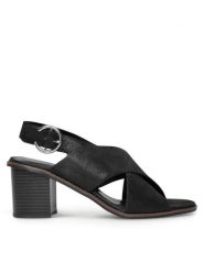 Lasocki Sandały WB-MIMI-04 Czarny. Czarne sandały Lasocki, bez wzorów, ze skóry, bez obcasa, na słupku, bez zapięcia. Za 199.99 zł.