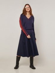 Rodier Sweter w kolorze granatowo-bordowym rozmiar: XL. Czerwone swetry Rodier, xl, bez wzorów, klasyczne, bez ramiączek. Za 248.58 zł.