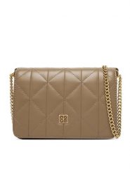 Calvin Klein Torebka Quilted Mini Chain Bag LV04F3321G Beżowy. Brązowe kopertówki Calvin Klein, bez wzorów, ze skóry, wizytowe, bez dodatków. Za 449.99 zł.