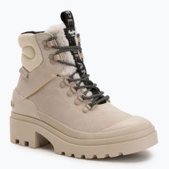 Trapery damskie Pepe Jeans Hale Urban. Białe traperki Pepe Jeans, bez wzorów, z gumy, eleganckie, przed kolano, bez obcasa, bez zapięcia. Za 379.99 zł.