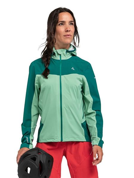 Schöffel Kurtka przeciwdeszczowa "Epic Trail" w kolorze zielonym rozmiar: 36. Zielone kurtki przeciwdeszczowe Schöffel, m, bez wzorów, z materiału, bez kaptura, outdoorowe. Za 834.60 zł.