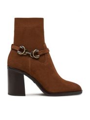 Aldo Botki Wylaclya 13824573 Brązowy. Brązowe botki Aldo, bez wzorów, ze skóry, bez obcasa, na słupku, bez zapięcia. Za 419.99 zł.