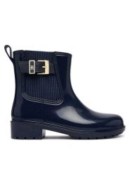 Tommy Hilfiger Kalosze Th Buckle Glossy Ankle Rain Boot FW0FW09543 Granatowy. Niebieskie kalosze Tommy Hilfiger, bez wzorów, z syntetyku, bez zapięcia. Za 409.99 zł.