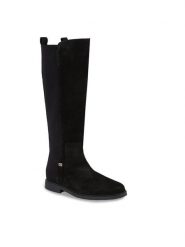 Tommy Hilfiger Oficerki Tommy Essentials Longboot FW0FW07476 Czarny. Czarne kozaki Tommy Hilfiger, bez wzorów, ze skóry, bez obcasa, na płaskiej podeszwie, bez zapięcia. Za 949.99 zł.