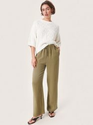 Soaked in Luxury Spodnie "Camile" w kolorze khaki rozmiar: XL. Brązowe spodnie materiałowe Soaked in Luxury, bez wzorów, z materiału, klasyczne, z podwyższonym stanem. Za 175.45 zł.