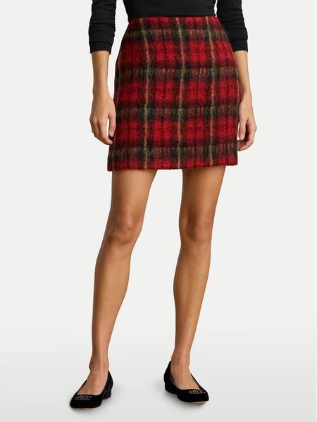 LAUREN RALPH LAUREN Spódnica mini 200P06912001 Czerwony Regular Fit. Czerwone spódnice Lauren Ralph Lauren, bez wzorów, mini. Za 1,199.00 zł.