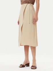 BOSS Spódnica midi Vamarni 50538116 Beżowy Regular Fit. Brązowe spódnice Boss, bez wzorów, z wiskozy, midi. Za 609.99 zł.
