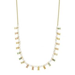 Purelei Purelei Naszyjnik Colorful Coral Naszyjniki 1 ct Damski. Białe naszyjniki Purelei, z materiału, z cyrkonią, pozłacane. Za 194.59 zł.