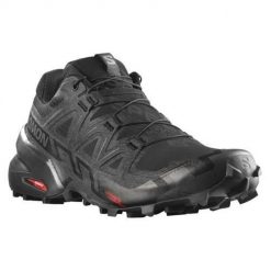 Buty do chodzenia damskie Salomon Speedcross 6. Czarne buty do biegania Salomon, bez wzorów, z gumy, bez zapięcia, do biegania, salomon speedcross. Za 449.00 zł.