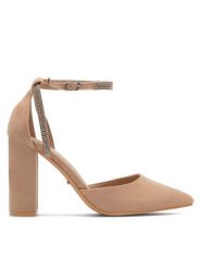 DeeZee Czółenka LISA KL-HT4587-21 Beżowy. Brązowe czółenka DeeZee, bez wzorów, z materiału, bez obcasa, bez zapięcia. Za 99.99 zł.