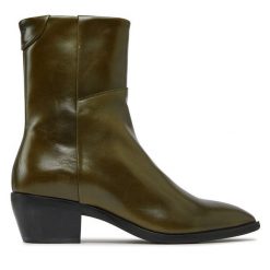 Botki Gant. Zielone botki Gant, bez wzorów, bez obcasa, na słupku, bez zapięcia. Za 589.99 zł.