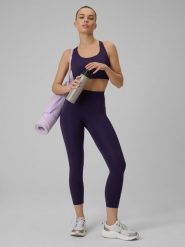 4F Legginsy treningowe szybkoschnące damskie - fioletowe L. Fioletowe legginsy 4f, bez wzorów. Za 119.99 zł.