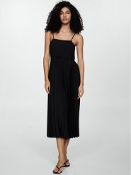 Mango Sukienka letnia Fortuny7 77070342 Czarny Regular Fit. Czarne sukienki Mango, xs, bez wzorów, z syntetyku, bez kołnierzyka, bez ramiączek. Za 99.99 zł.