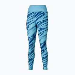 Legginsy do biegania damskie Mizuno 7/8 Printed. Niebieskie legginsy Mizuno, bez wzorów, z elastanu. Za 149.99 zł.