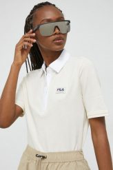 Fila polo bawełniane kolor beżowy. Brązowe t-shirty Fila, z aplikacjami, z bawełny, bez kołnierzyka, bez ramiączek. Za 219.99 zł.