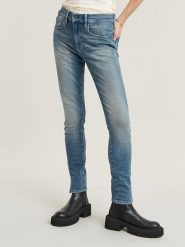 G-Star Dżinsy - Skinny fit - w kolorze niebieskim rozmiar: W28/L30. Niebieskie jeansy G-Star, l, z aplikacjami, klasyczne, z podwyższonym stanem. Za 193.24 zł.