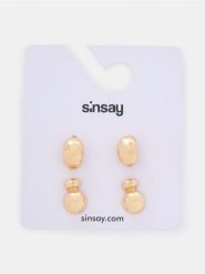 Kolczyki sztyfty 2 pack - złoty. Żółte kolczyki Sinsay, złote. Za 9.99 zł.