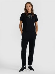 4F Spodnie dresowe joggery damskie - czarne XL. Czarne spodnie dresowe 4f, bez wzorów, z dresówki. Za 149.99 zł.