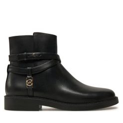 Botki MICHAEL Michael Kors. Czarne botki MICHAEL Michael Kors, bez wzorów, bez obcasa, na płaskiej podeszwie, bez zapięcia. Za 549.99 zł.
