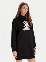 Guess Sukienka codzienna V5YK07 KCX22 Czarny Regular Fit. Czarne sukienki Guess, na co dzień, l, z aplikacjami, z syntetyku, bez kołnierzyka, bez ramiączek, proste. Za 259.99 zł.