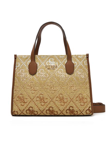 Guess Torebka HWSW86 65220 Beżowy. Brązowe torebki klasyczne Guess, z aplikacjami, z materiału, bez dodatków. Za 349.99 zł.