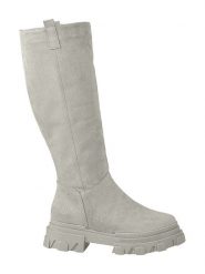 Noosy Skórzane kozaki w kolorze szarym rozmiar: 37. Szare kozaki Noosy, bez wzorów, ze skóry, eleganckie, bez obcasa, bez zapięcia. Za 99.80 zł.