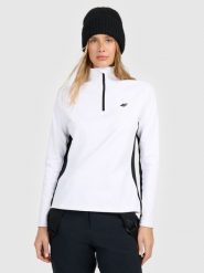 4F Bielizna termiczna ocieplana (góra) damska - biała S. Biała bielizna termoaktywna damska 4f, bez wzorów, z materiału, bez ramiączek, narciarskie. Za 129.99 zł.