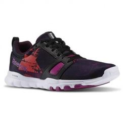Buty do chodzenia damskie Reebok Sublite Train. Czarne buty treningowe Reebok, bez wzorów, z gumy, bez zapięcia, na fitness i siłownię. Za 288.00 zł.