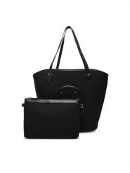 Valentino Torebka VBS7QO01CAN Czarny. Czarne shopper bag Valentino, bez wzorów, z materiału, bez dodatków. Za 289.99 zł.