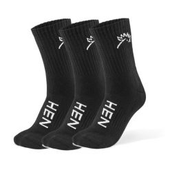 Skarpety sportowe – Everyday – czarne – 3 pary w opakowaniu. Białe skarpetki HEN SPORTSGEAR, bez wzorów, z bawełny. Za 99.00 zł.