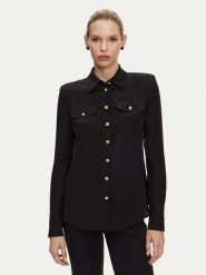 Balmain Koszula DF1HS050SD42 Czarny Regular Fit. Czarne koszule Balmain, bez wzorów, z jedwabiu, bez kołnierzyka, bez ramiączek. Za 4,229.00 zł.