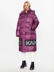 KARL LAGERFELD Płaszcz zimowy Check 236W1506 Różowy Regular Fit. Czerwone kurtki KARL LAGERFELD, na zimę, xl, bez wzorów, z syntetyku, bez kaptura. Za 1,749.00 zł.