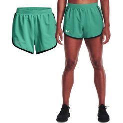 Krótkie spodenki dla kobiet Under Armour FLY BY SHORT. Zielone szorty sportowe Under Armour, bez wzorów, na fitness i siłownię. Za 79.99 zł.