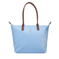 Torebka Tommy Hilfiger. Niebieskie shopper bag Tommy Hilfiger, bez wzorów, bez dodatków. Za 409.99 zł.