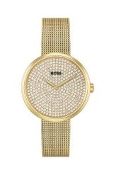 BOSS zegarek damski kolor złoty. Żółte zegarki Boss, szklane. Za 1,389.90 zł.