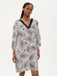 Selmark Sukienka letnia BK795 Beżowy Regular Fit. Brązowe sukienki Selmark, bez wzorów, z bawełny, bez kołnierzyka, bez ramiączek. Za 129.99 zł.