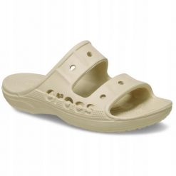 Klapki Dla Dorosłych Crocs Baya. Brązowe klapki Crocs, bez wzorów, z materiału, bez obcasa, bez zapięcia. Za 119.99 zł.
