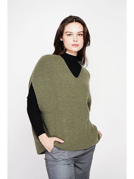 C& Jo Sweter w kolorze khaki rozmiar: 40. Brązowe swetry C& Jo, bez wzorów, ze splotem, klasyczne, bez ramiączek. Za 110.04 zł.