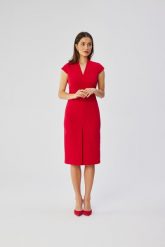 Elegancka sukienka ołówkowa midi czerwona. Czerwone sukienki Stylove, do pracy, m, bez wzorów, biznesowe, bez kołnierzyka, bez ramiączek, midi, ołówkowe. Za 249.00 zł.