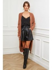 So Cachemire Kardigan "Acor" w kolorze karmelowym rozmiar: S. Brązowe swetry So Cachemire, s, bez wzorów, z kaszmiru, bez ramiączek. Za 202.50 zł.