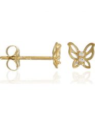 OR ÉCLAT Złote kolczyki-wkrętki "Ilumination" z cyrkoniami rozmiar: onesize. Żółte kolczyki Or Éclat, z cyrkonią, złote. Za 260.99 zł.