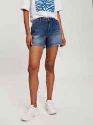 Cross Jeans Szorty dżinsowe w kolorze granatowym rozmiar: 27W. Niebieskie szorty Cross Jeans, z aplikacjami, z bawełny. Za 92.42 zł.