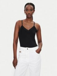 Morgan Top 192-BARBA.N Czarny Slim Fit. Czarne topy Morgan, s, bez wzorów, z wiskozy, bez kołnierzyka, bez ramiączek. Za 59.99 zł.